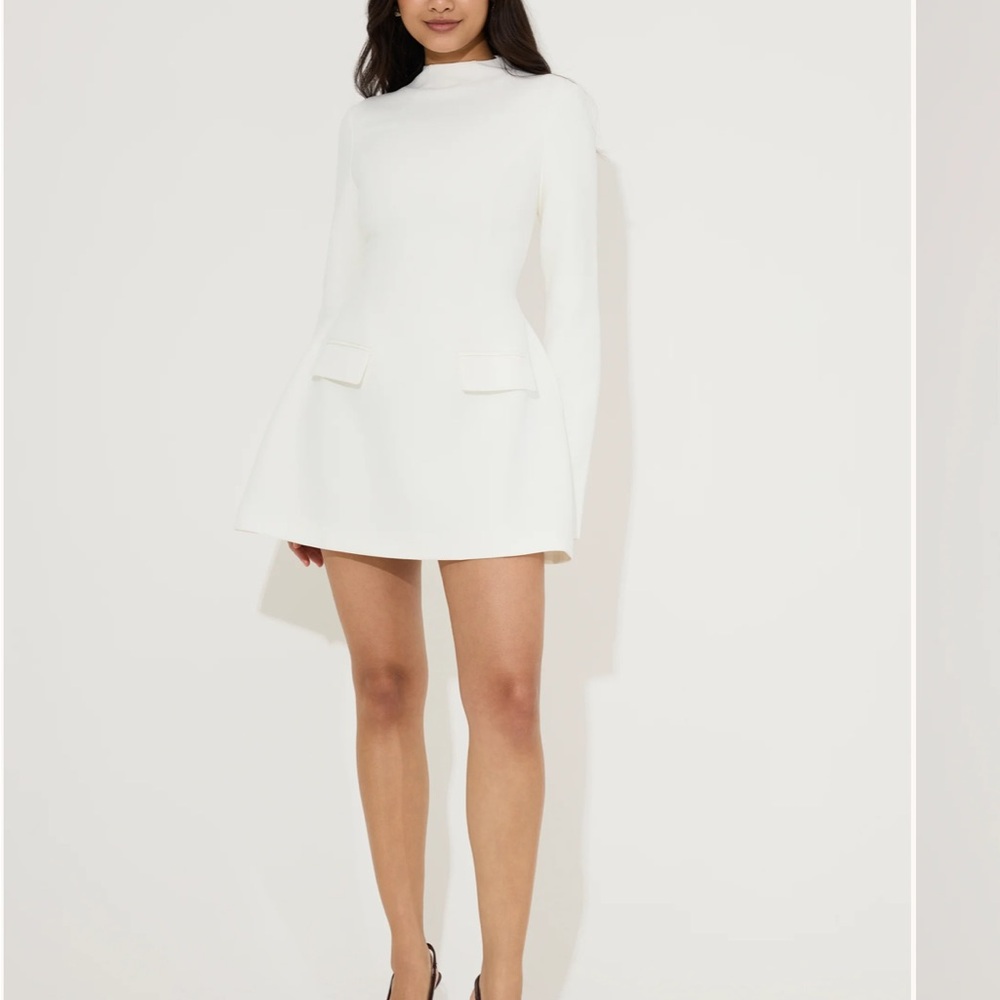 Odd Muse Split Sleeve White Mini Dress